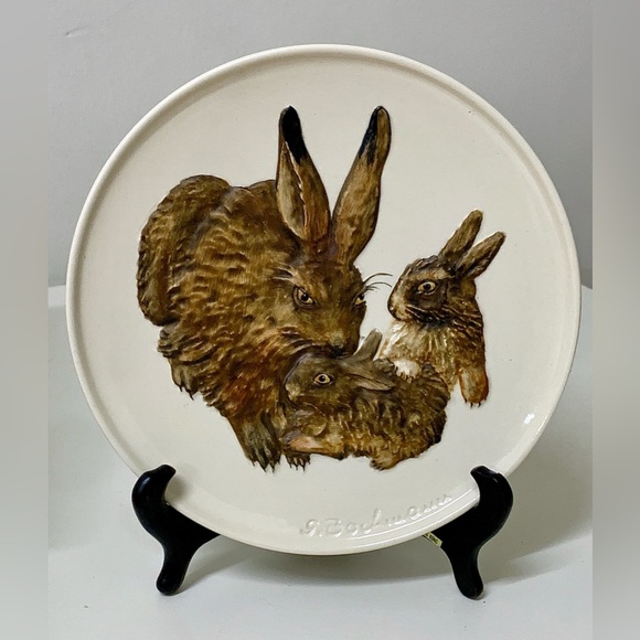1975 Vtg First Edition Mother Series bas Relief Goebel Rabbit Collector Plate - Picture 8 of 16